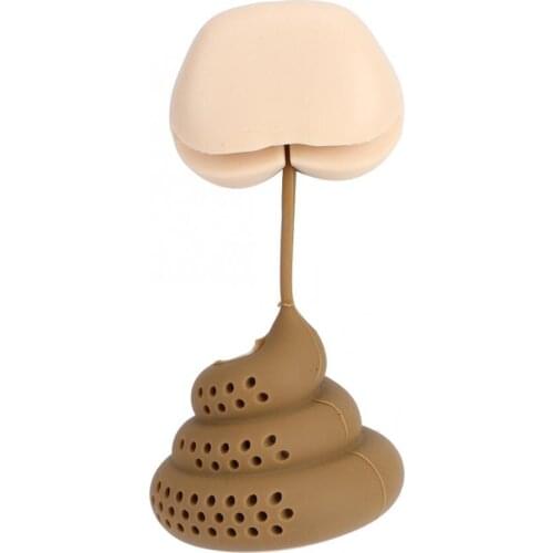 Reusable Silicone Tea Set Childrens Toys Creative Poop Shape Party Prank Gift Coffee Filter Diffuser Filter Tea Accessories