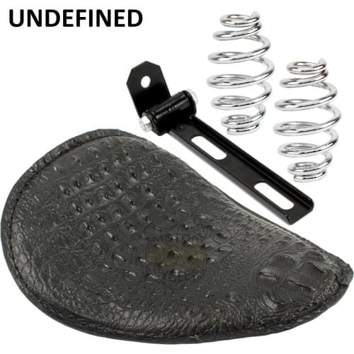 Motorcycle Crocodile Grain Solo Driver Seat w/ Spring Bracket Kit For Harley Sportster Dyna XL 883 1200 72 48 Chopper Bobber