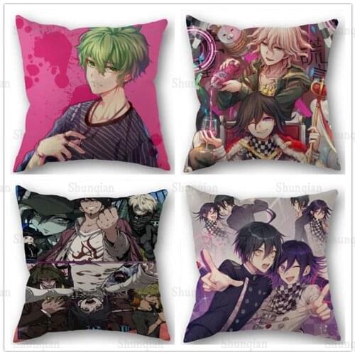 New Arrival Danganronpa V3 Cotton Linen Square Zippered Pillow Cover For Office Family Customize Your Picture 45*45cm DIY