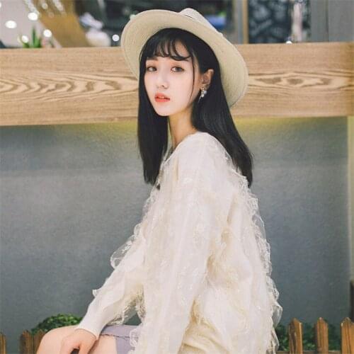 New Autumn Winter Sweet Lace Patchwork Sweaters Spring Fashion Lady Slim Pullovers Sweaters O-Neck Knitting Sweater Women Mw019