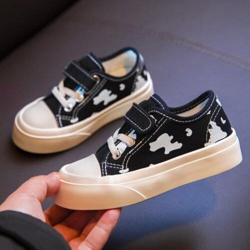 Children Big Toe Shoes Girls Zebra Print Canvas Shoes Cow Cloth Shoes 2021 Spring New Casual Shoes 4 5 6 7 8 9 10 11 12 13 14 Y