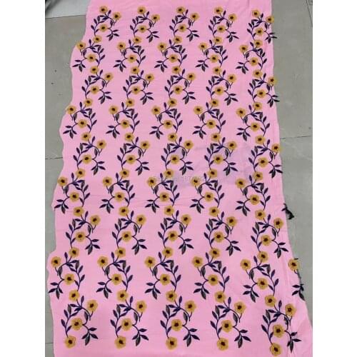 Perforated Plaid Stars Embroidery Swiss Cotton Fabric In Switzerland 5Yards High Quality Latest 2020 Brode Brocade Fabric HF281