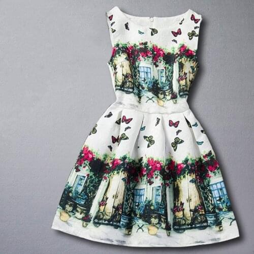 New sleeveless rural print girl dress Flower Girl Dresses children clothing