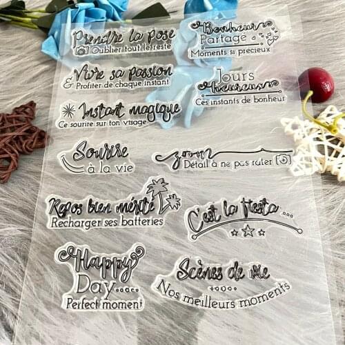 French languag Clear Stamp Transparent Silicone Stamp Seal Sheet For Scrapbooking Photo Album Decoration