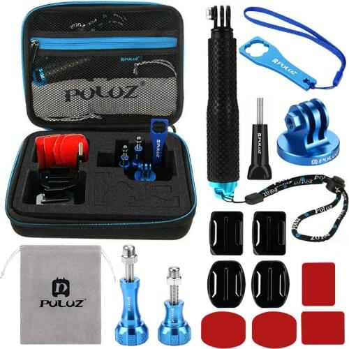 PULUZ 16 in 1 CNC Metal for Go Pro Accessories Combo Kit with EVA Case stocker for GoPro HERO6 /5 /5/4 Session 4 3+3 2 1 ,Xiaoyi