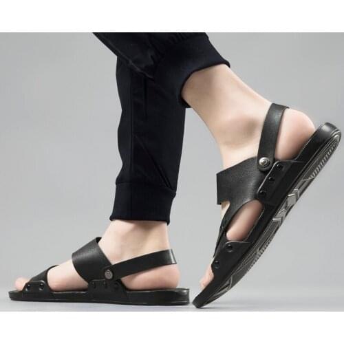 Roman cuero beach sandalia hombre piel sandal summer casa verano men sandalle slide rasteira erkek work leather sandale heren