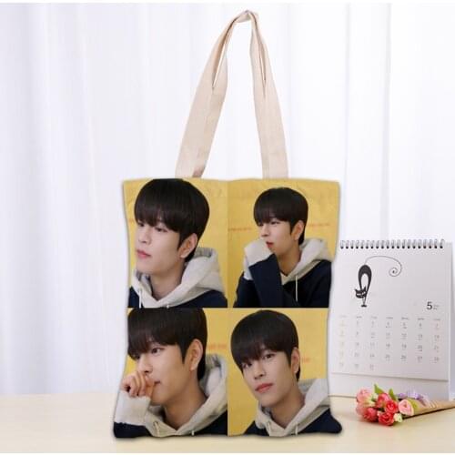Custom Seungmi KPOP Tote Bag Foldable Shopping Bag Reusable Eco Large Unisex Canvas Fabric Shoulder Bag Tote Grocery Cloth Pouch