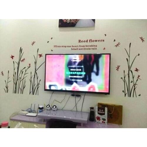 Modern Simple Wall Sticker Tv Background Decor Grass Dragonfly Pattern Wall Decor Sticker 1pcs Qualit Acrylic Wall Stickers W