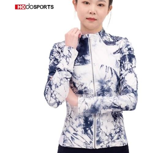 Hodo Sports Womens Yoga Wear Tie-Dye Zip Sweatshirt Loose Yoga Set Coat Sweater Workout Clothes
