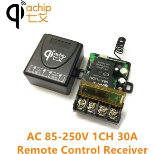 QIACHIP 433Mhz Universal Wireless RF Remote Control Switch 30A 1CH AC 110V 220V Relay Receiver For Water Pump Gate Garage Door
