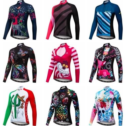 Cycling Jersey Long Sleeve Women Breathable Autumn Mountain Bike Clothing Ropa Ciclismo MTB Bicycle Jersey Shirt Pink