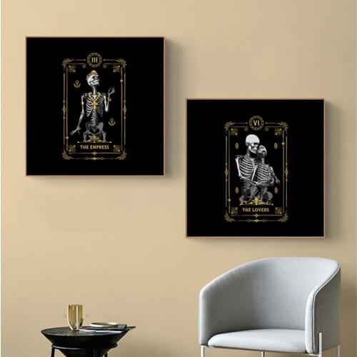 Vintage Punk Skeleton Retro Canvas Posters And Prints Wall Art Indie Aesthetic Home Decoration Accessores Living Room BAR Decor