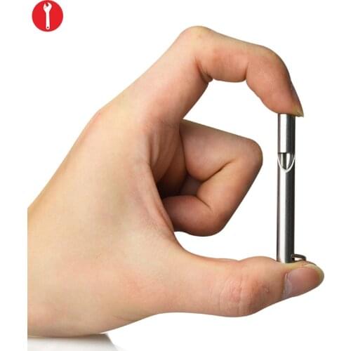 EDC Mini High Frequency Whistle Stainless Steel Single Tube Explosion Sound Outdoor Survival Whistle Earthquake Prevention