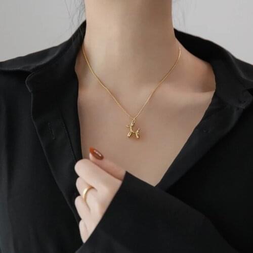 YUN RUO 2021 18 K Gold Plated Lovely Dog Pendant Necklace Fashion 316 L Stainless Steel Jewelry Woman Birthday Gift Never Fade
