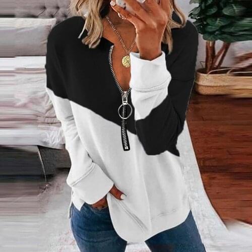 Women Long-sleeved Black And White Fashion Casual Luxury Sportswear Zipper Straight High Quality Temperament Ladies Clothes