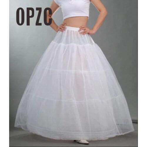 In Stock 3 Hoops Long Petticoats for wedding dress Accessories Cheap Underskirt For Ball Gow rinoline Vintage Wedding Bridal