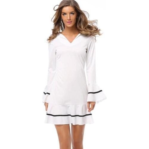 Womens autumn winter brief Casual dress Girls Fashion Long sleeve Empire dresses princess ball gown dress Oil painting print