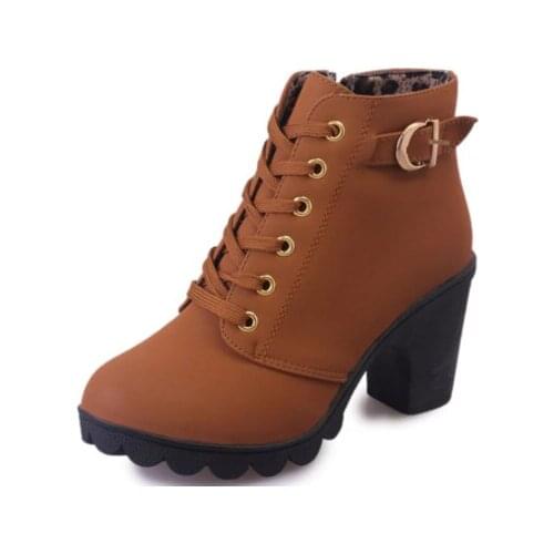 Winter womens leisure high heeled waterproof high heeled snow boots