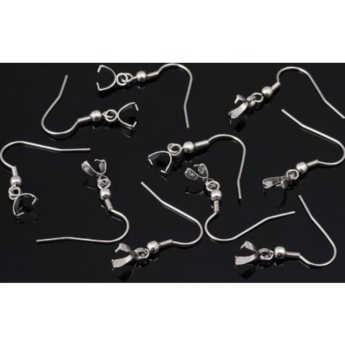 10pcs/lot stainless steel Ear hook Open Melon Seed Button For DIY Necklace Bracelet Fashion Jewelry Making Findings