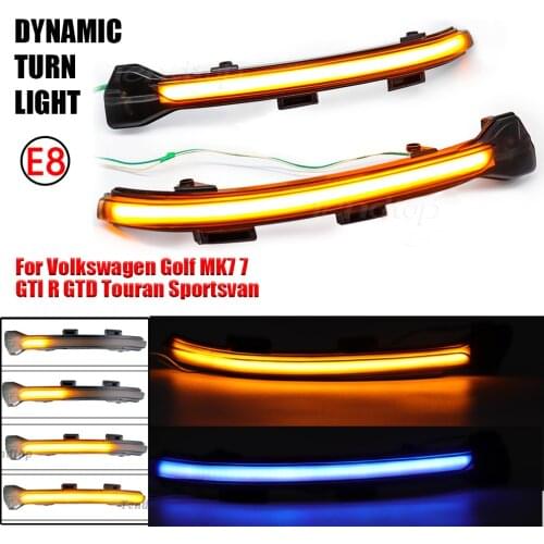 2Pcs For VW Golf 7 MK7 7.5 GTI R Sportsvan Touran L II LED Dynamic Turn Signal Blinker Repeater Side Mirror Indicator Light