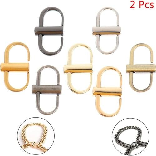 2Pcs Handbag Chain Strap Adjustable Metal Buckle Clip Length Shorten Bag Accessories Wholesale 7Colors