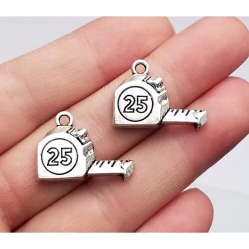20pcs/lot--23x16mm, Antique silver plated Tape Measure Ruler Charms,DIY supplies,Jewelry accessories