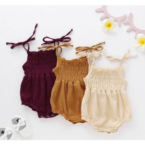6 Colors Summer Baby Girls Cotton Solid Color Triangle Romper Baby Romper Soft Newborn Baby Clothes For Girls Photography Props