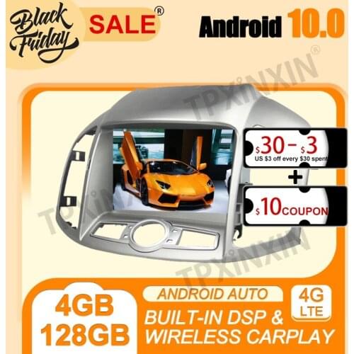 Android 10.0 PX6 4G+128G Carplay For Chevrolet Captiva 2012-2017 Multimedia Player Stereo Tape Recorder GPS Navigation Head Unit