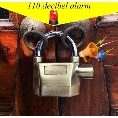 Bemodst Built-in Movement Sensor Security 110db Siren Alarm Lock Universal Anti-Theft Padlock for Bicycle Motorcycle Door Gate
