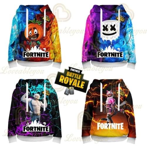 Fortnite Battle Victory Royale Long Sleeve Tops Clothes Hero Childrens Wear Kids Hoodies Game 3d Boys Girls Harajuku Sweatshirt