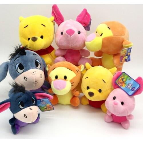 Disney cartoon Pooh series doll Tigger piggy donkey plush toy keychain small pendant at home on the bed, birthday party gifts