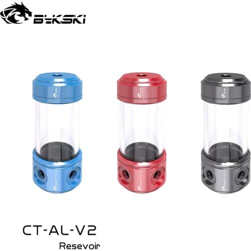 Bykski CT-AL-V2 50mm Metal Cap Acrylic Transparent Reservoir Tank 150mm