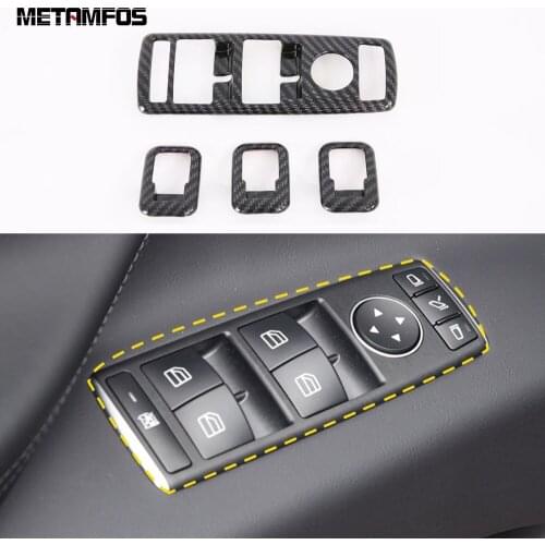 For Tesla Model X 2016-2018 2019 Window Lift Switch Cover Trim Inside Armrest Frame Carbon Fiber Inner Accessories Car Styling