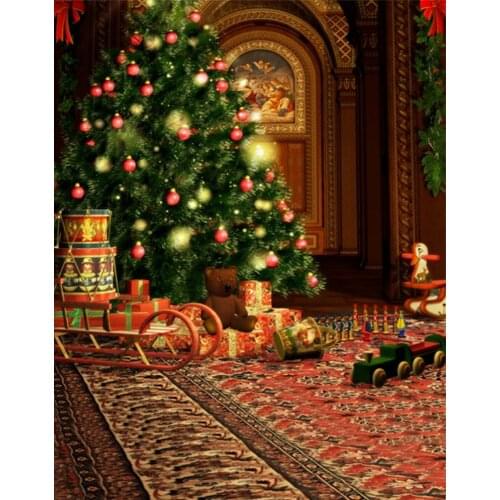 5x7ft Christmas Tree Gift Carpet Photography Backdrops Photo Props Studio Background