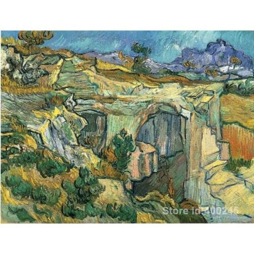 Artwork by Vincent Van Gogh Entrance to a Quarry near Saint Remy Oil painting canvas reproduction High quality Hand painted