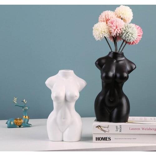 Ceramic Human Body Art Vase Decoration Home Flower Vase Tabletop Centerpiece Living Room Bedroom Flower Arrangement Ornaments