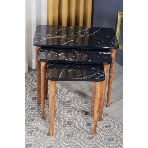 Zigon coffee table wood lathe foot black 3 pcs lot elegant computer stand