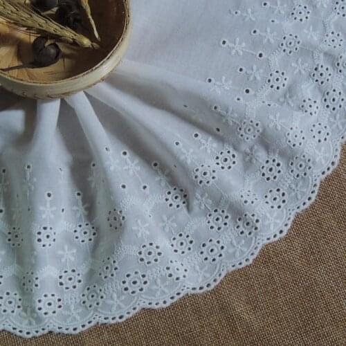 Cotton Fabric Embroidery Lace White Accessories Pure Cotton Lace Tablecloth Skirt Decoration, DIY Curtain Cloth, Wide 18CM 112