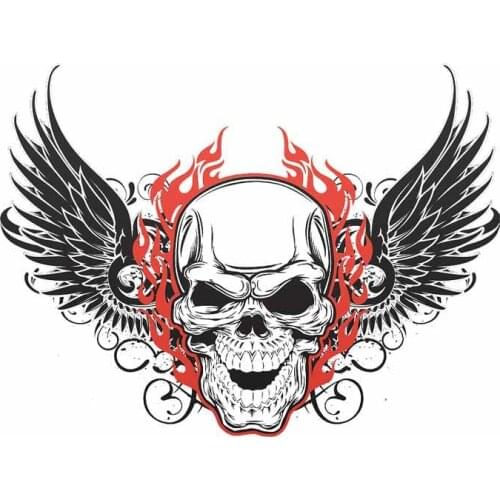 Hot Hot Skull Wing Cartoon Graffiti Car Sticker and Decal Bumper Motorcycle for E46 Auto Car Decals PVC13*10cm