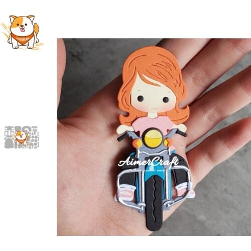 Riding a motorcycle Metal Cutting Dies Mold Knife Scrapbooking Stencil DIY Embossing Craft Die Cuts Card Making New Die For 2020
