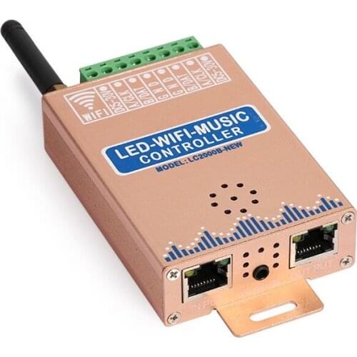 Model: LC2000B; LED WIFI-SPI Music controlller;DC7-24V input; 2048 pixel*2CH output;only supports Android APP