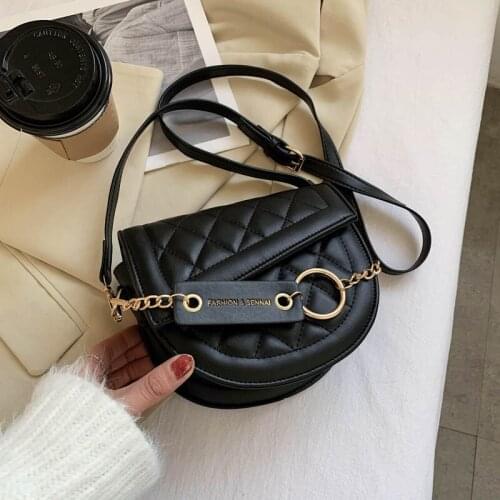 Fashion Saddle Bag Mini Mobile Phone Bag Chain Small Handbag Car Stitching Lady Messenger Bag Casual Shoulder Bag Wallet