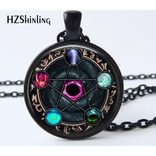 2017 New Arrival Wiccan Pendant Necklace Constellations Of The Zodiac Wicca Pagan Jewelry Glass cabochon Jewelry HZ1