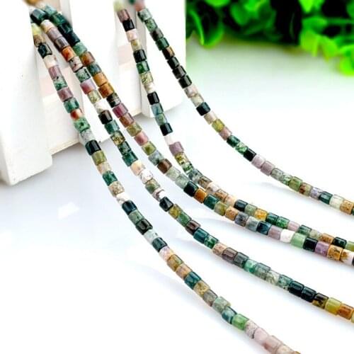 Natural India Agates Stone Beads Rondelle 4*4MM Tumbled Gemstones Beads for Jewelry Making Hole 1mm