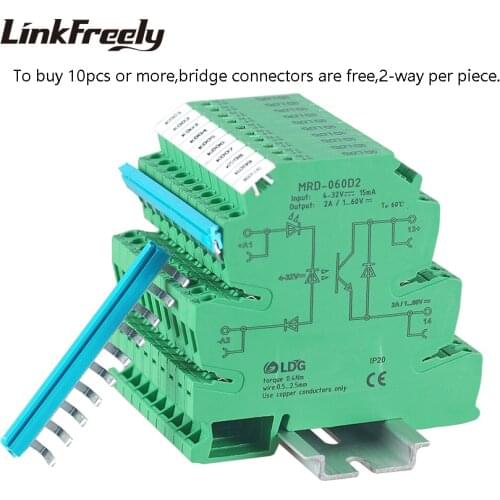 MRD-060D2 10pcs 2A Slim Programmable LED Indicator SSR Relay Box DC DC Input:5V 12V 24VDC Solid State Relay Module Control Board