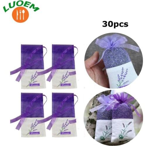 30pcs Empty Sachets Bag Flower Printing Fragrance Lavender Sachet Bag Purse
