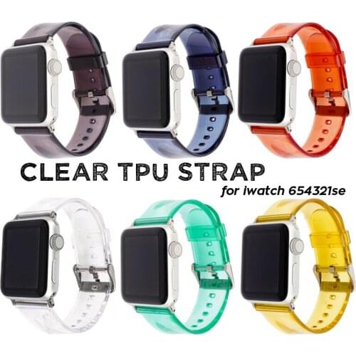 Watch Strap for Apple Watch Band Series 6 SE 5 4 3 2 1 Transparent TPU Bracelet for Iwatch 38mm 40mm 42mm 44mm Watchband