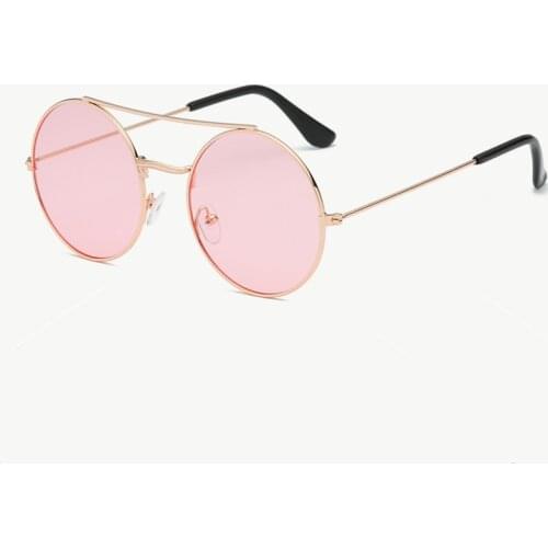 1PC Small Frame Black Shades Round Fishing Cycling Sunglasses Women Oval Brand Designer Vintage Fashion Pink Sun Glasses Female