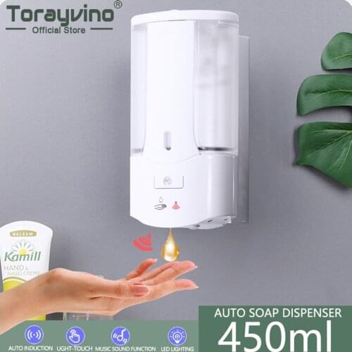 Torayvino Touchless Sensor Hand Infrared Induction Smart Liquid Automatic Soap Dispenser Wall Mounted For Bathroom Kitchen