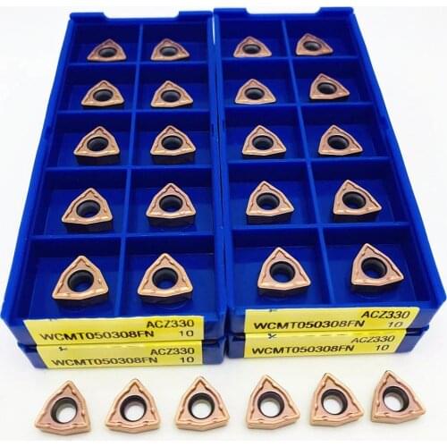 U drill lathe blade WCMT050308FN ACZ330 high quality carbide tool metal turning tool WCMT 050308 CNC accessories milling cutter